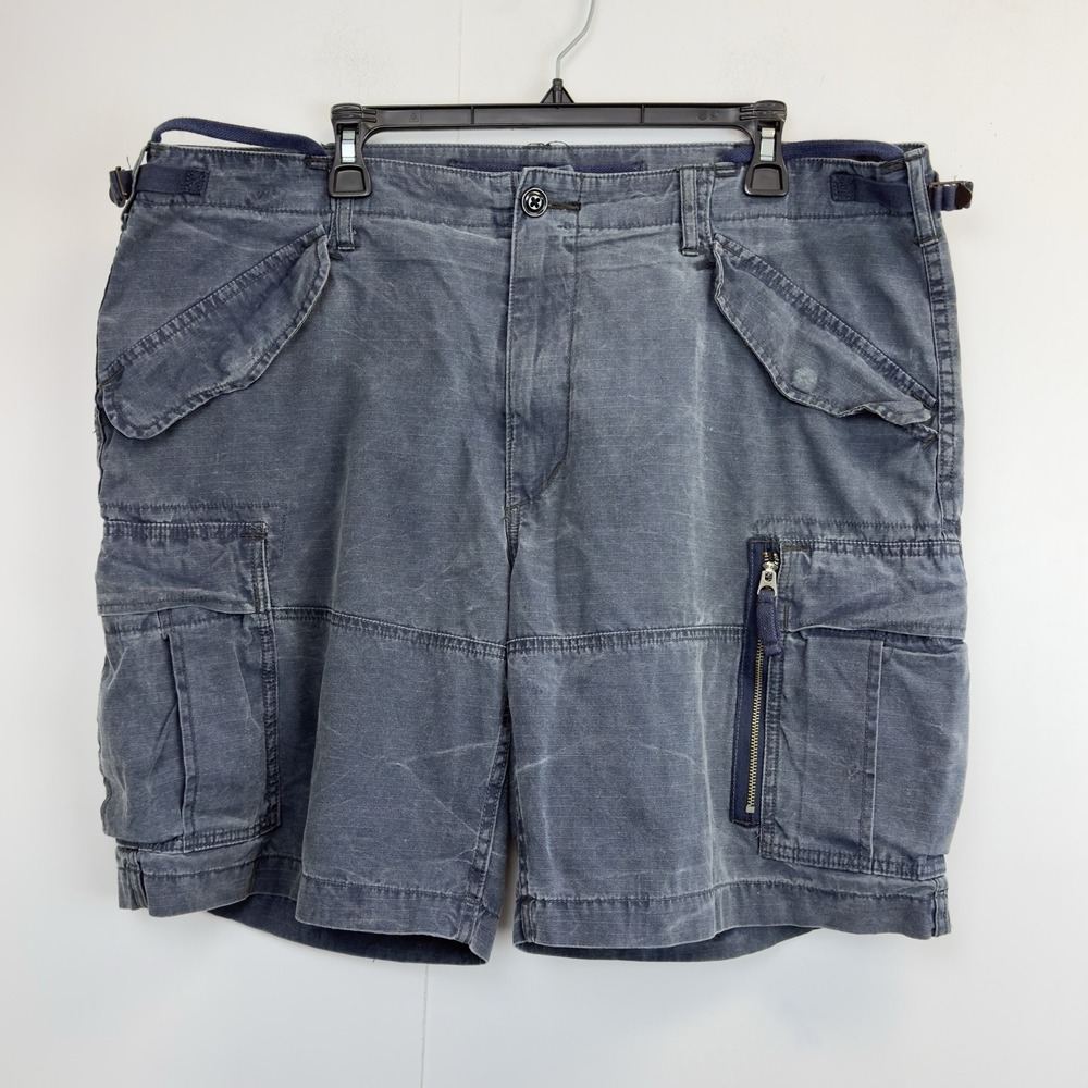 Polo Ralph Lauren Cargo Shorts Mens 40 Utility Military Field Ripstop 9.5" Blue